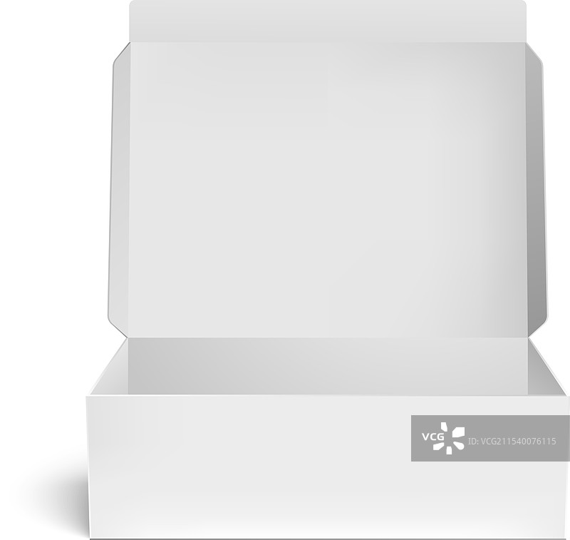 逼真的白色矩形纸板盒模型图片素材