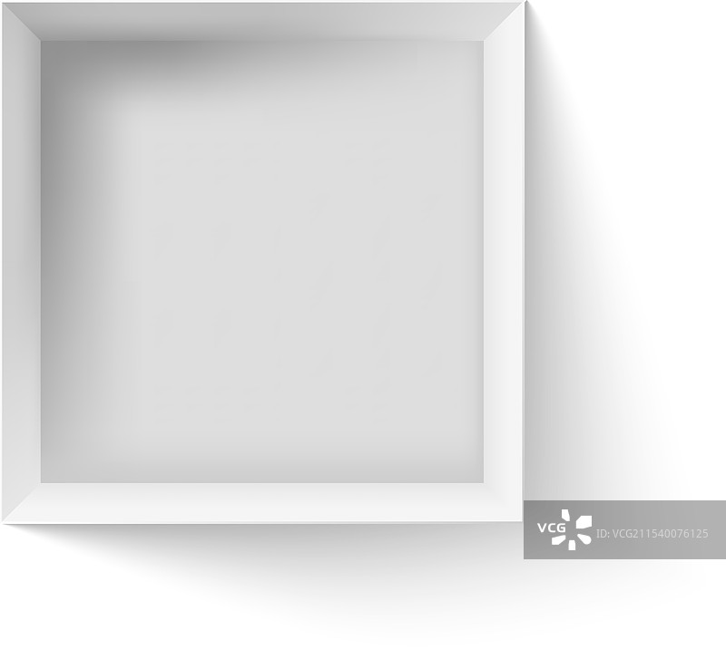 白色方形盒子的顶部视图模型，投射出阴影图片素材