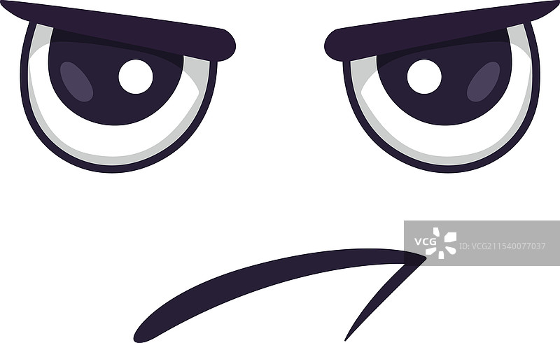 皱眉的卡通脸与撅嘴图片素材