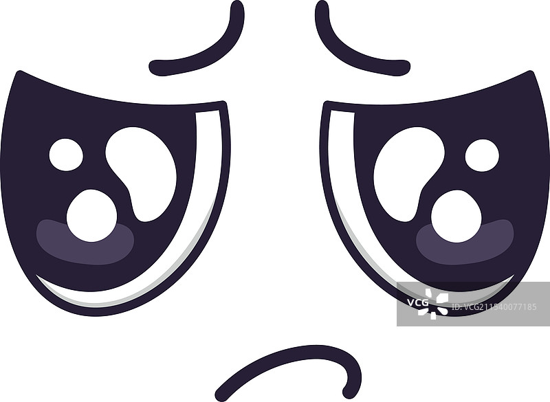 卡通脸表达出悲伤情绪图片素材