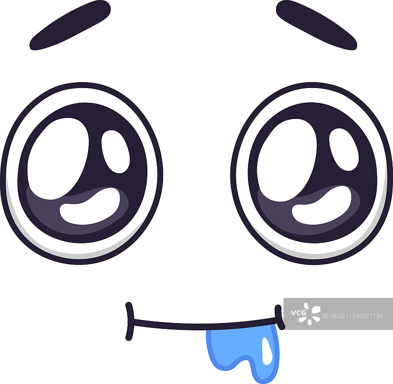 搞笑的卡通脸，拥有大圆眼睛和小嘴巴图片素材