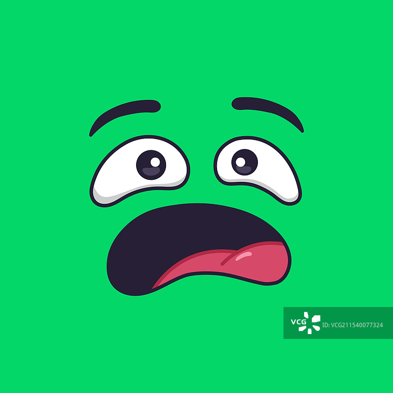 卡通面孔表达恐惧和惊讶图片素材