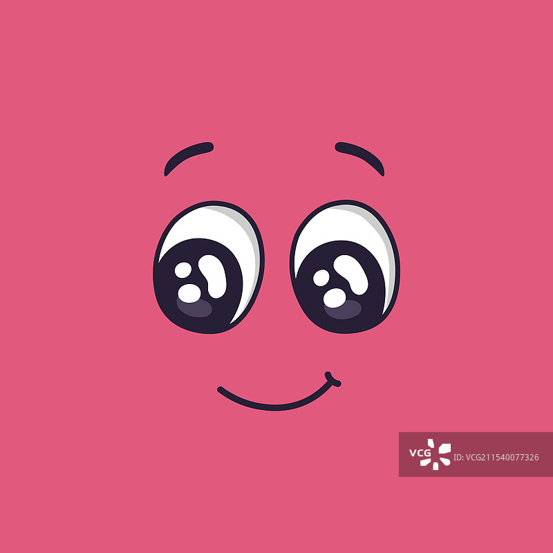 卡通脸部表现出惊讶和快乐的表情图片素材