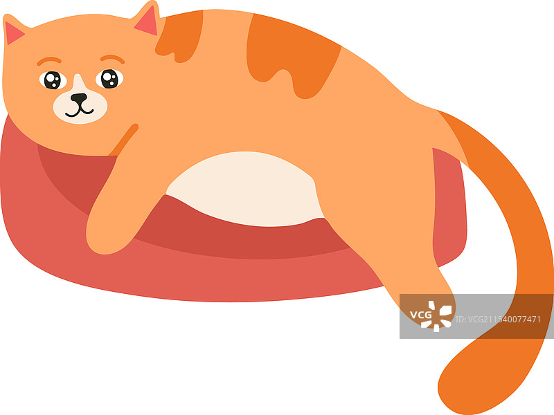 以可爱的姜黄色猫为主题的卡通画图片素材