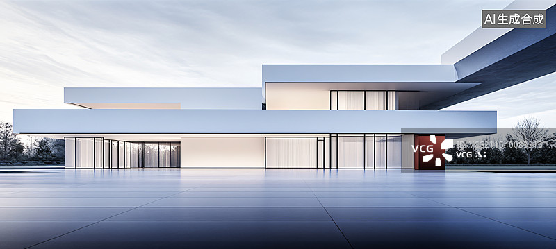 【AI数字艺术】汽车广告背景图，现代建筑，现代别墅图片素材