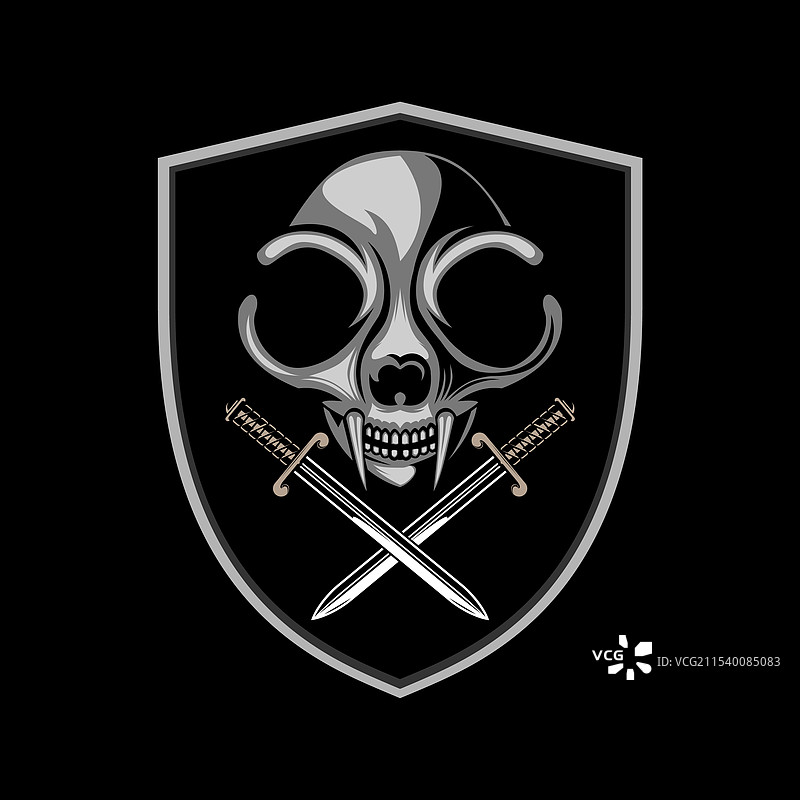 带战斗刀的军事骷髅图片素材