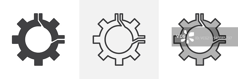 破损的齿轮图标图片素材