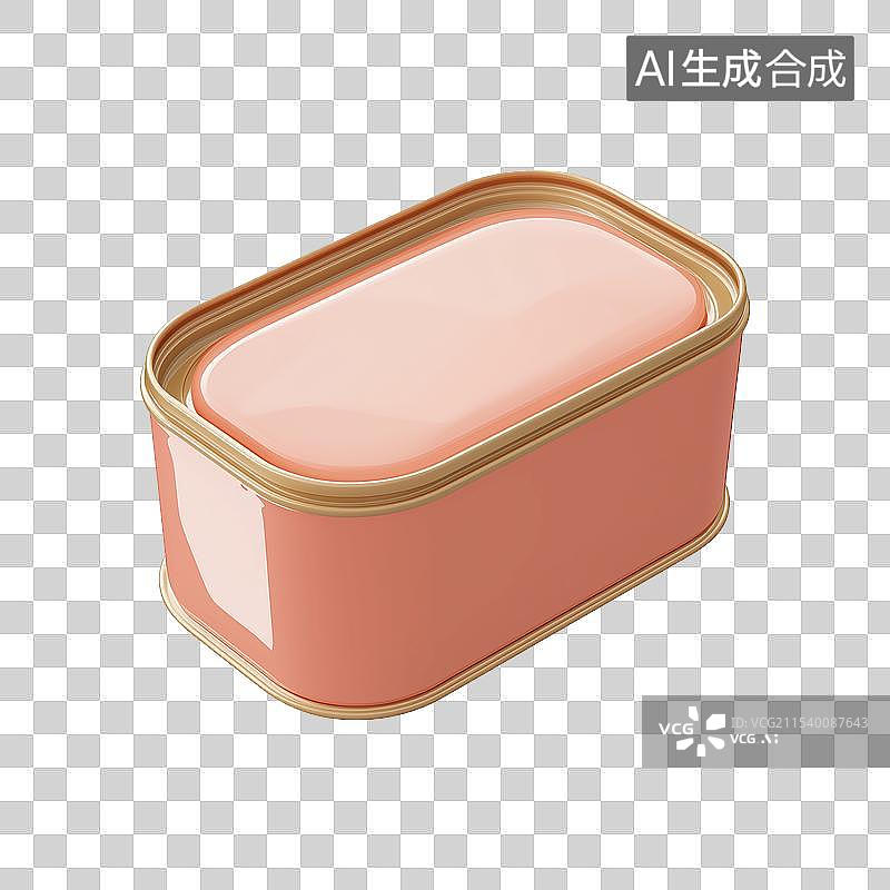 【AI数字艺术】3D风格午餐肉罐头元素图片素材