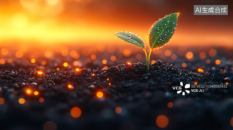 【AI数字艺术】破土，生长，发芽图片素材