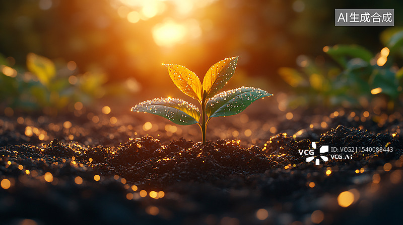 【AI数字艺术】破土，生长，发芽图片素材