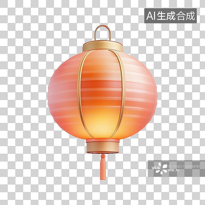 【AI数字艺术】玻璃磨砂材质新春灯笼元素图片素材