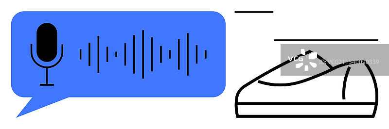 智能鞋的语音命令麦克风图标图片素材