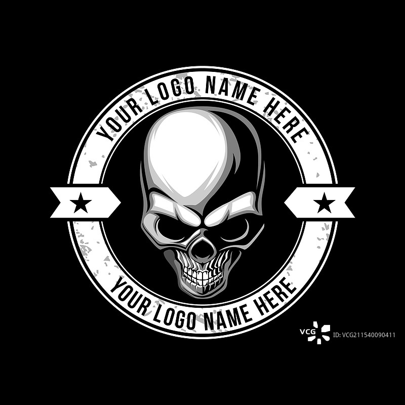 骷髅头标志设计模板图片素材