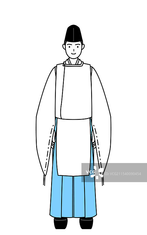 穿着烏帽子的神社祭司图片素材
