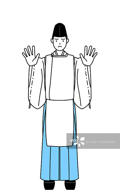 神社的祭司戴着烏帽子图片素材