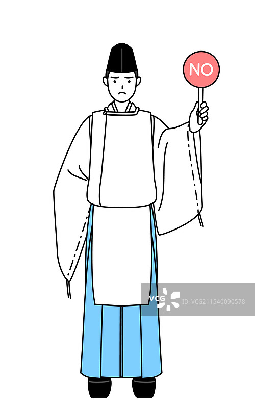 穿着烏帽子的神社祭司图片素材