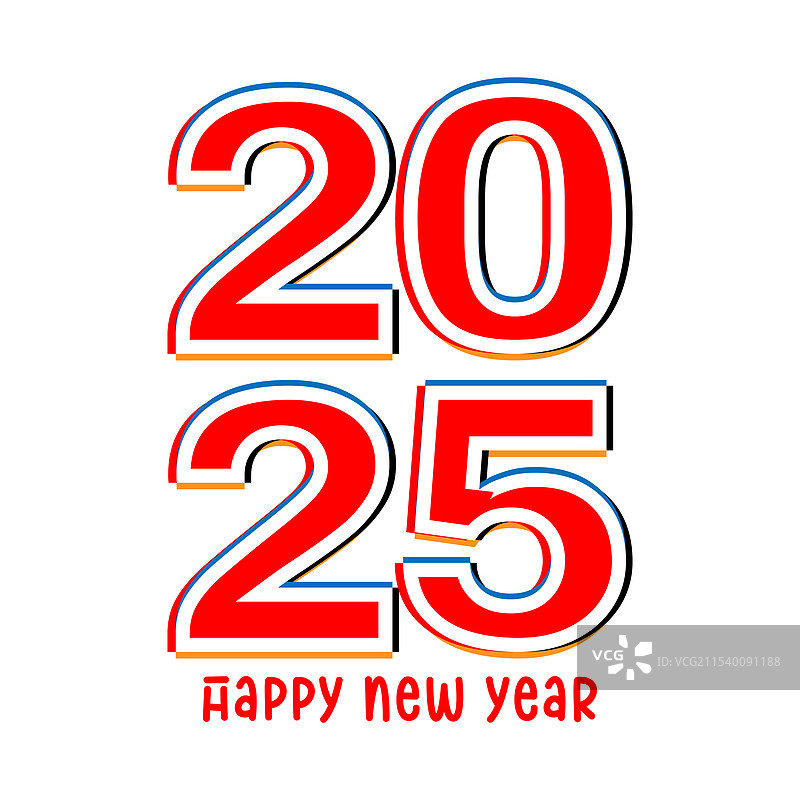 2025年新年快乐贺卡设计图片素材