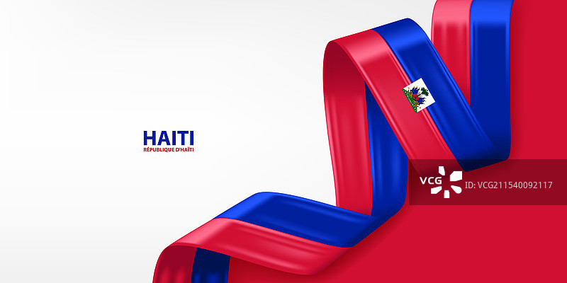 海地3D丝带国旗图片素材