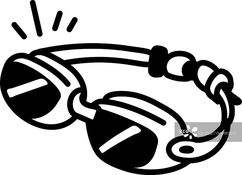 手绘风格的游泳镜图标图片素材