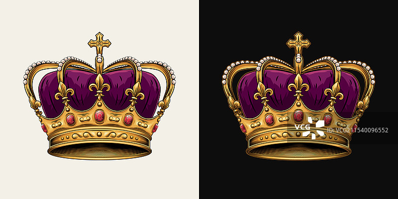 金色皇室皇冠镶嵌红色宝石红宝石图片素材