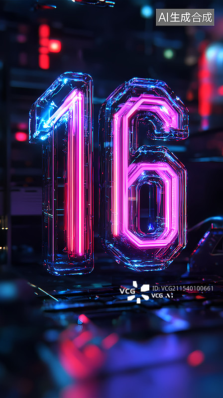 【AI数字艺术】创意倒计时数字16图片素材