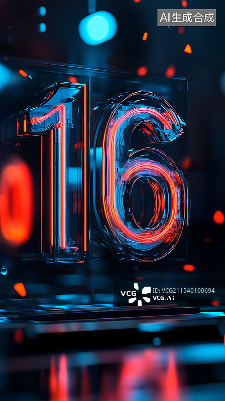 【AI数字艺术】创意倒计时数字16图片素材