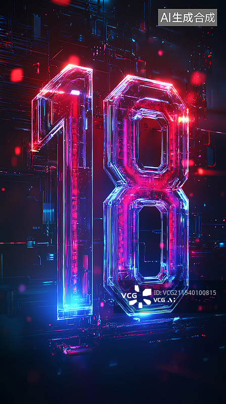 【AI数字艺术】创意倒计时数字18图片素材