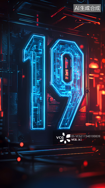 【AI数字艺术】创意倒计时数字19图片素材