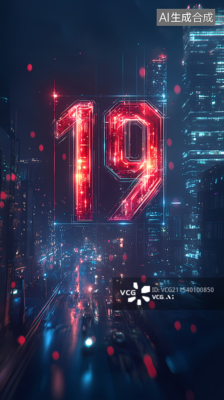 【AI数字艺术】创意倒计时数字19图片素材