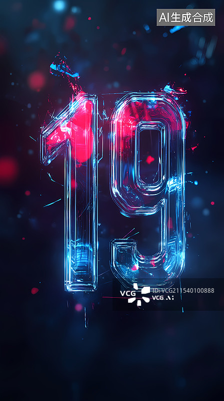 【AI数字艺术】创意倒计时数字19图片素材