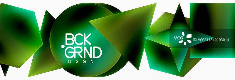 霓虹色几何形状：正方形、三角形、圆形图片素材