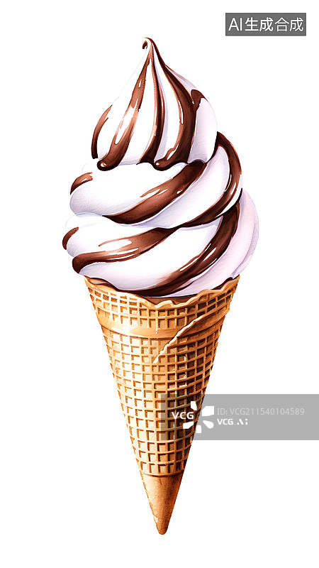 【AI数字艺术】手绘冰淇淋元素图片素材
