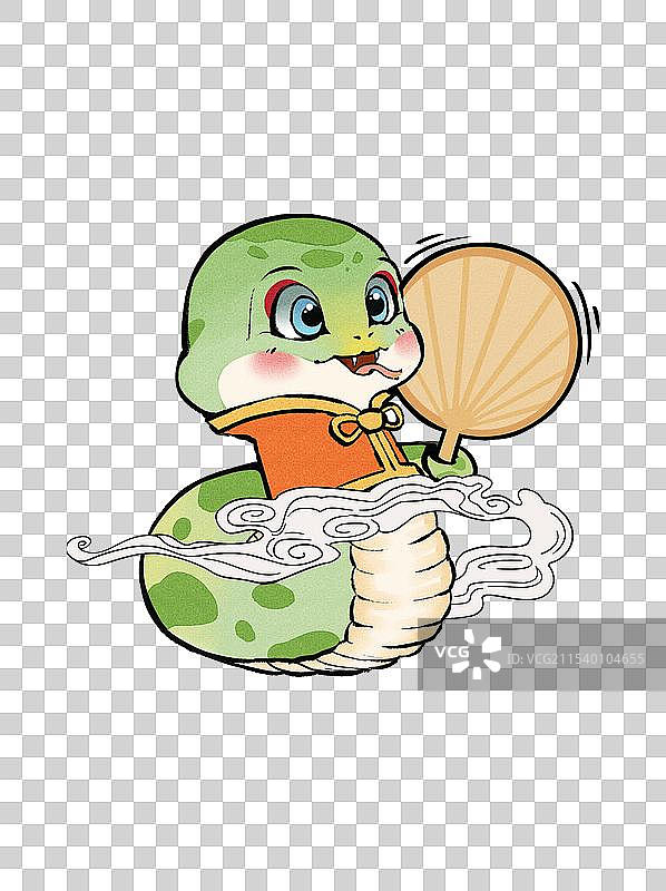 卡通蛇送穷神国潮风元素图片素材