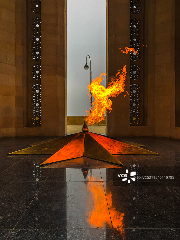 阿塞拜疆 巴库 永恒之火 纪念碑图片素材