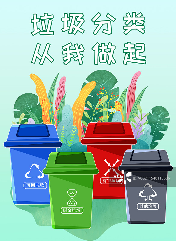 地球环境保护垃圾分类宣传插画图片素材