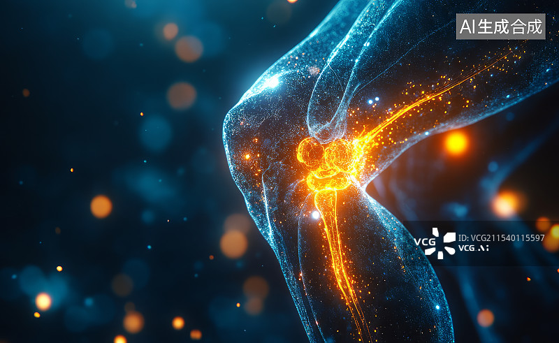 【AI数字艺术】人体膝关节影像图图片素材