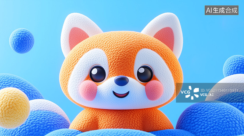 【AI数字艺术】3D羊毛毡风格卡通系列小熊猫图片素材