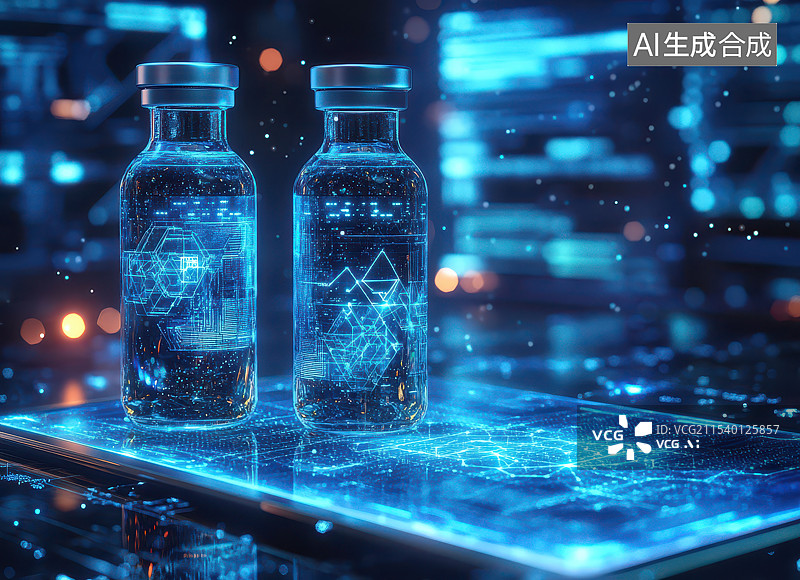 【AI数字艺术】实验室科技药瓶图片素材