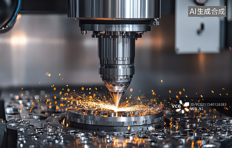 【AI数字艺术】数控车床机加工图片素材