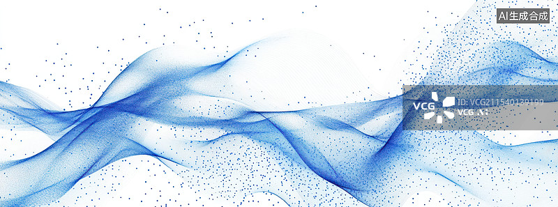 【AI数字艺术】蓝色艺术设计流动波浪几何纹理线条抽象概念白色背景图片素材