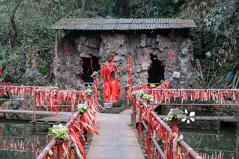 四川成都都江堰青城后山又一村观音庙图片素材