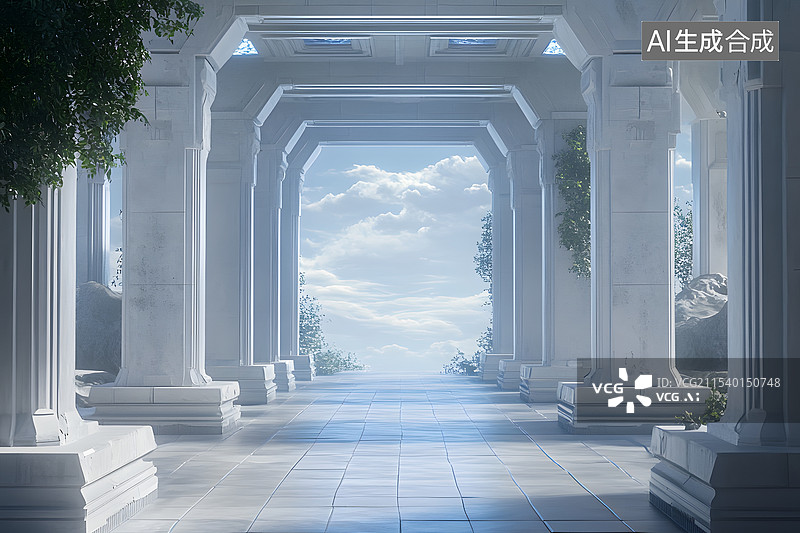 【AI数字艺术】欧式建筑内部空间图片素材