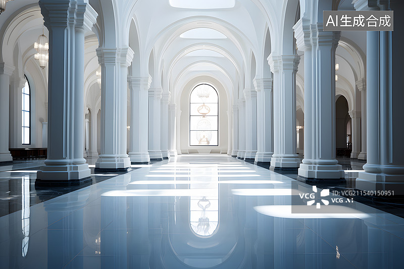 【AI数字艺术】欧式建筑内部空间图片素材