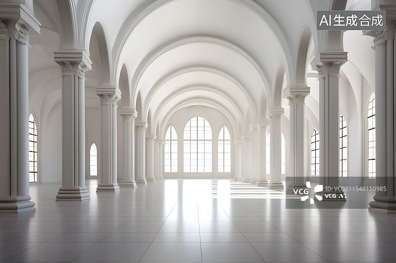 【AI数字艺术】欧式建筑内部空间图片素材