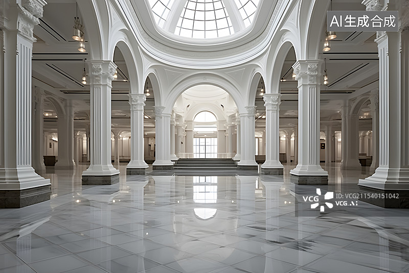【AI数字艺术】欧式建筑内部空间图片素材