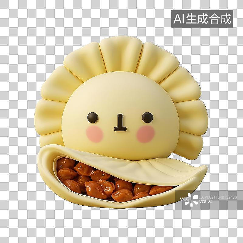 【AI数字艺术】3D免抠元素饺子图片素材