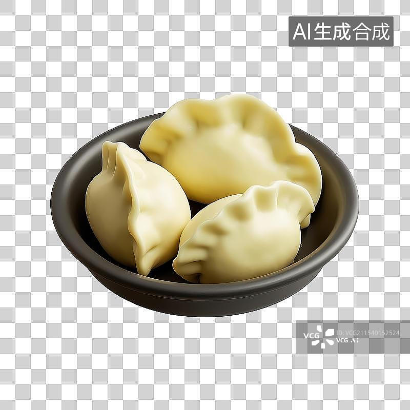 【AI数字艺术】3D免抠元素饺子图片素材