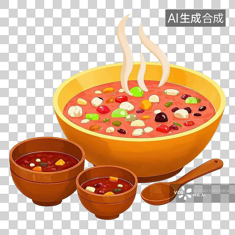 【AI数字艺术】3D免抠元素腊八粥图片素材