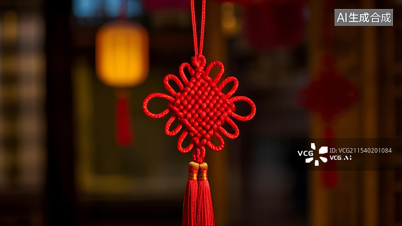 【AI数字艺术】中国新年元素，中国结图片素材