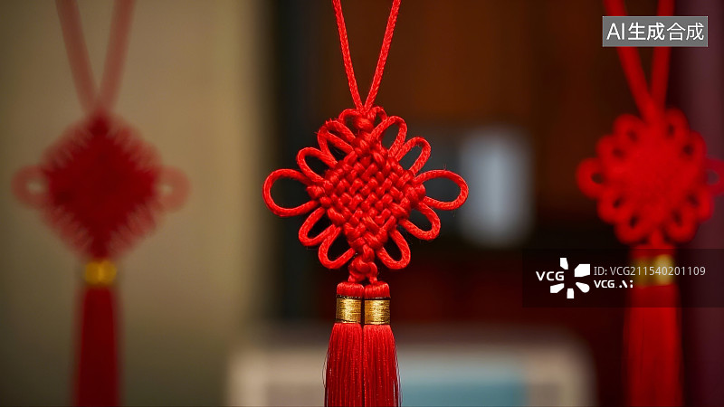 【AI数字艺术】中国新年元素，中国结图片素材